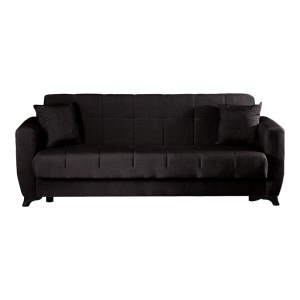 Canapea extensibila cu 3 locuri si spatiu de depozitare, Modesto, Pako, Negru 213x84x86 cm - Img 5