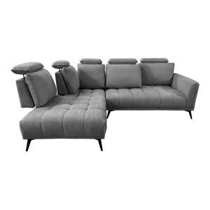 Coltar dreapta, cu perne ajustabile, Serkas, Gri, 268x213x100 cm - Img 4