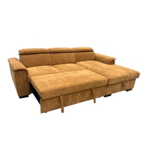 Coltar extensibil stanga, Lemance, Camel, 255x168x82 cm - Img 3