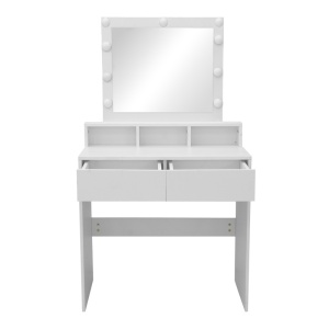 Masa machiaj LED, Virna, Pako, Alb 80x40x145 cm - Img 5