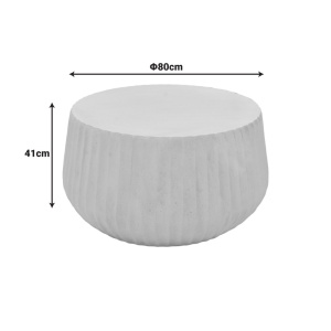 Masuta de cafea, Rongo, Pako, Crem 80x80x41 cm - Img 4