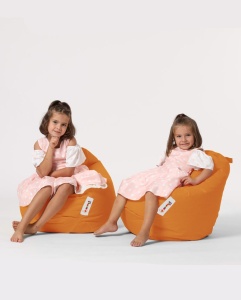 Premium Градински фотьойл с пуф Orange 60x60x25 cm - Img 7