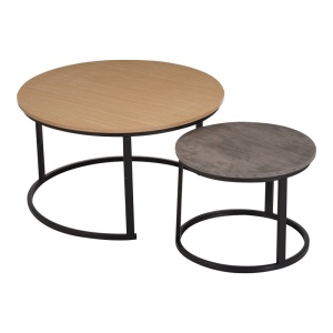 Set masute de cafea stivuibile, 2 buc, Solme I, Stejar, 80x80x45 cm - Img 3