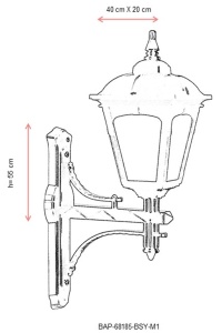 Апликация за стена на открито M1 Black 40x20 cm - Img 3