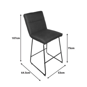 Бар стол Essential Grey 53x64.5x64.5x107 cm - Img 2