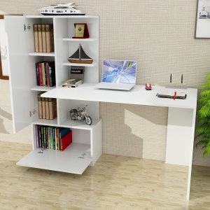 Бюро с шкаф Domingos White 120x73.8x61.8 cm - Img 2