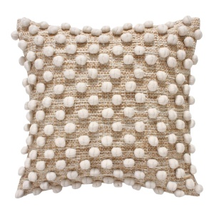 Възглавница в бохо стил, Finne Boho, Pako World, памук, бежова, 45x45 см