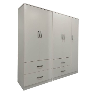 Гардероб с 5 врати, Athos V25, бял, 170x42x180 см - Img 2