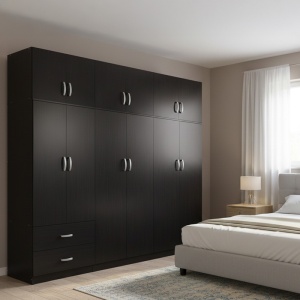 Гардероб с 6 врати, Athos I V18, венге, 240x42x240 см
