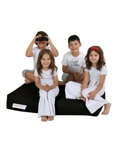 Градински пухен фотьойл Kids Черен 35x20x40 см - Img 6