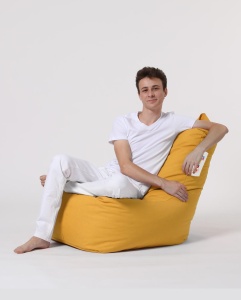 Градински фотьойл пуф Diamond Yellow 60x90x35 cm - Img 11