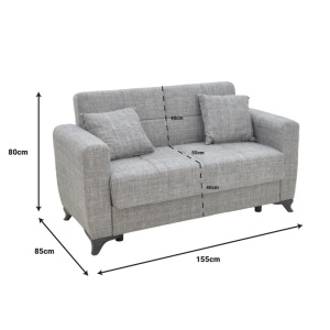 Двуместен диван с място за съхранение Modesto Pako Pako World Светлокафяв 155x85x80 cm - Img 4