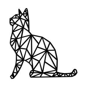 Декоративен дървен и метален аксесоар за стена Kedi Black 35x46 cm - Img 2
