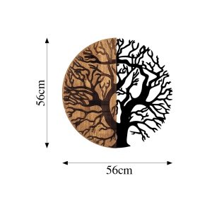 Декоративен дървен и метален аксесоар за стена Monument Tree Black 3x56 cm - Img 7