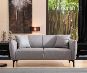 Диван за 2 места Naura Сив 185x55 см