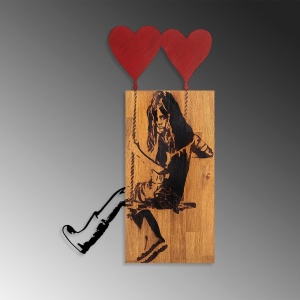 Картина от дърво и метал Banksy Нук 50x80x3 см - Img 5