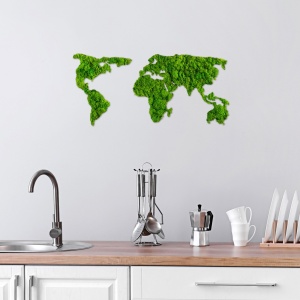 Картина от дърво с мъхове World Verde 70x32 см - Img 3
