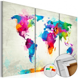Картина от корк - Colourful Expression [Cork Map] 90x60 см