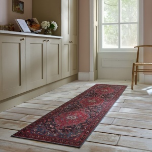 Килим пътека, Medallion Washable Flair Rugs, червен, 60x230 см
