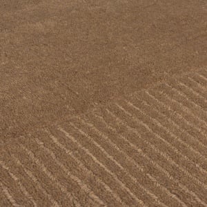Килим с текстурирана вълнена рамка кафяв 120X170 см, Flair Rugs - Img 4