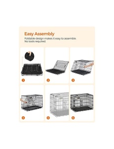 Клетка за кучета, Feandrea, PPD36H, черна, 92.5 см - Img 7