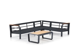 Комплект за градина Assento ъглови сив 230x275x77 см - Img 2