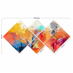 Комплект картини от платно (4 части) 4MDF1040210842 Многоцветен 60x115 cm - Img 3