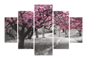 Комплект картини от платно (5 броя) ST034 Multicolour 56x20 cm - Img 2