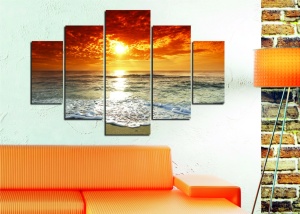 Комплект картини от платно (5 броя) ST063 Multicolour 56x20 cm