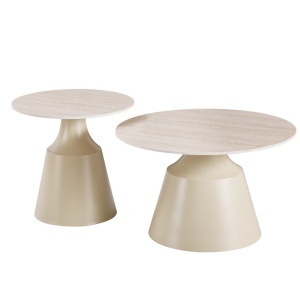 Комплект от 2 масички за кафе, Sculpt, Pako, Cappuccino 70x70x38 см - Img 2