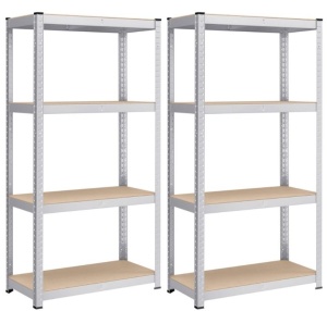 Комплект от 2 метални рафта, Songmics, черен, 520 кг 40 x 80 x 160 см