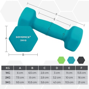 Комплект от 6 гири, Songmics, черен, 30.6x10x27 см - Img 6