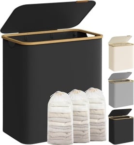 Кош за пране Black Songmics 60x38.5x38.5x70.5 cm