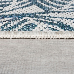 Кръгъл килим Bella Leaf Outdoor Blue Blue 160x160 cm, Flair Rugs - Img 4