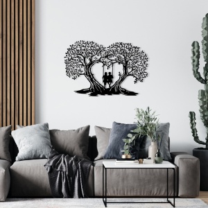 Метална картина Love Черен 65x43 см - Img 3
