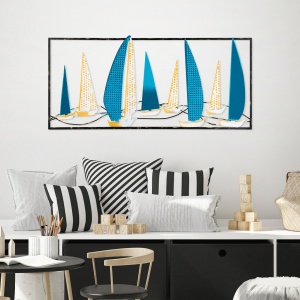Метална картина Yelkenli Многоцветна 40x90 см - Img 2