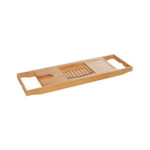 Поднос за вана Platon от естествен бамбук 70x15x4,5 cm - Img 1