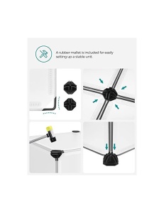 Поставка за обувки, Songmics, 10 отделения, 40 x 30 x 17 см, LPC10W, 20 двойки - Img 6