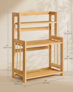 Поставка за подправки, Songmics Bambou, натурален, 41x18.6x53.5 см - Img 3