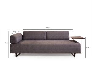 Разтегателен диван за 3 места Infinity Антрацит 220x90x80 см - Img 14