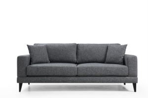 Разтегателен диван за 3 места Nordic Тъмен сив 210x90x85 см - Img 2