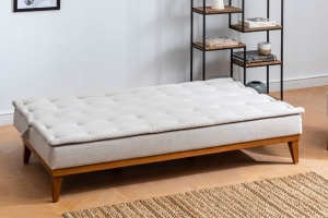 Разтегателен диван за 3 места PWF-0179 текстил кремав 180x80x78см - Img 2