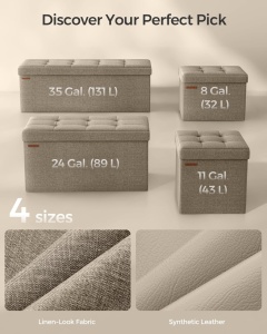 Ракла за съхранение, Songmics, камел, 38x110x38 см - Img 3