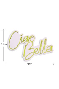 Светеща LED декорация за стена Ciao Bella Жълта 32x45x2 см - Img 6