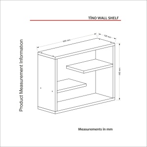Стенен рафт Tino Nuc 60x44x19,5 cm - Img 4