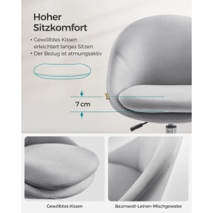 Стол за офис Songmics Сив 56x60x93.3 см - Img 4