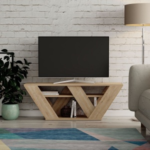 ТВ конзола Пипралла Дъб 110x40x30 см - Img 5