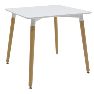 Трапезен комплект от 3 части, Natali-Caron, Pako World, MDF, бяло-естествен цвят, 80x80x76 см - Img 5