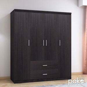 Шкаф Олимпус с 4 врати и чекмеджета цвят венге 159x57x183 см - Img 3