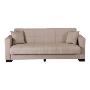 Canapea extensibila cu 3 locuri si spatiu de depozitare, Vox, Pako, Crem 210x84x83 cm - Img 5